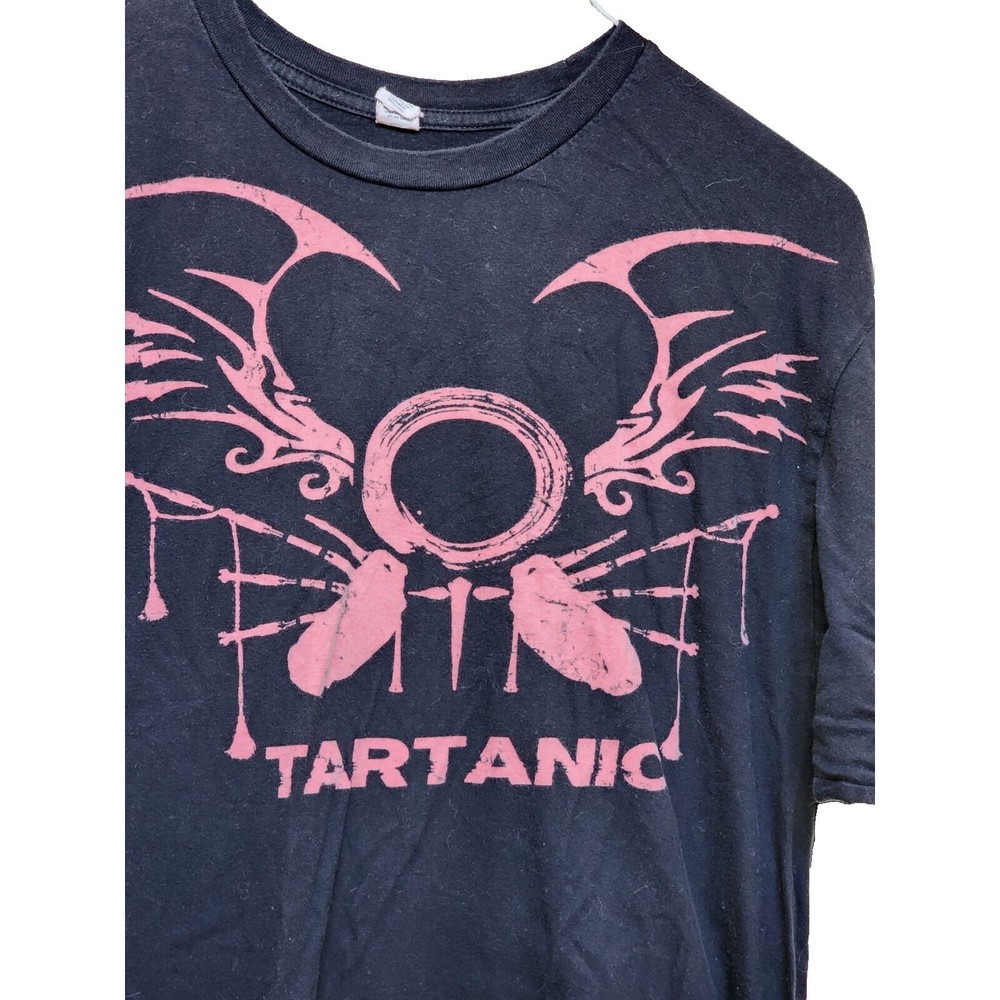 Tartanic Band T-Shirt Size XL Black Renaissance Festival Bagpipes Rock Scottish